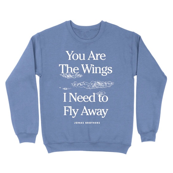Jonas Brothers Tops - JONAS BROTHERS Sweatshirt You are the Wings I Need Sky Blue Limited Edition